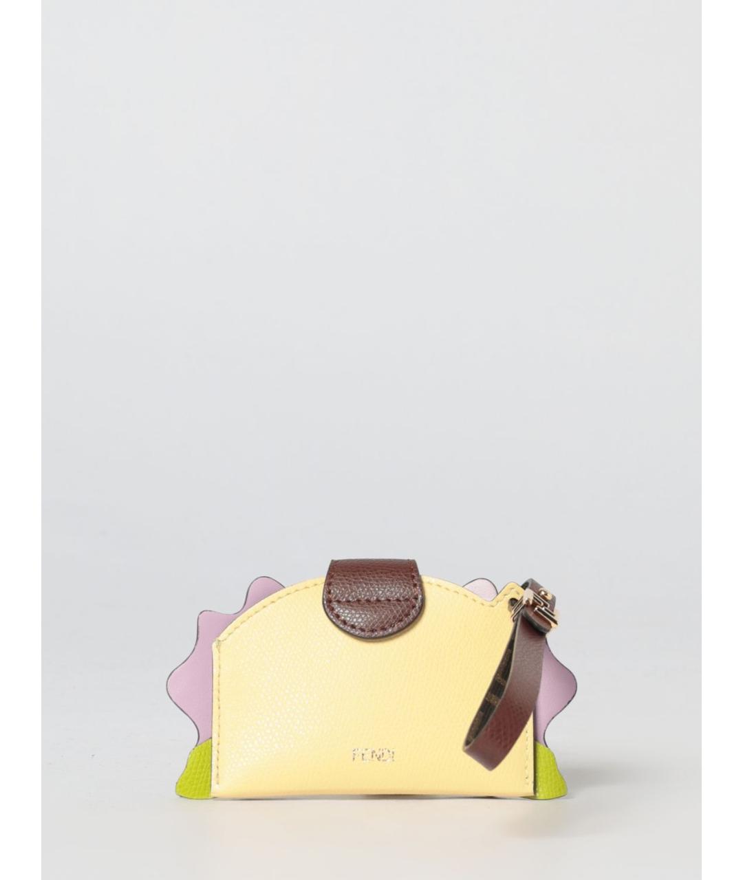 FENDI Розовый кожаный кошелек, фото 3