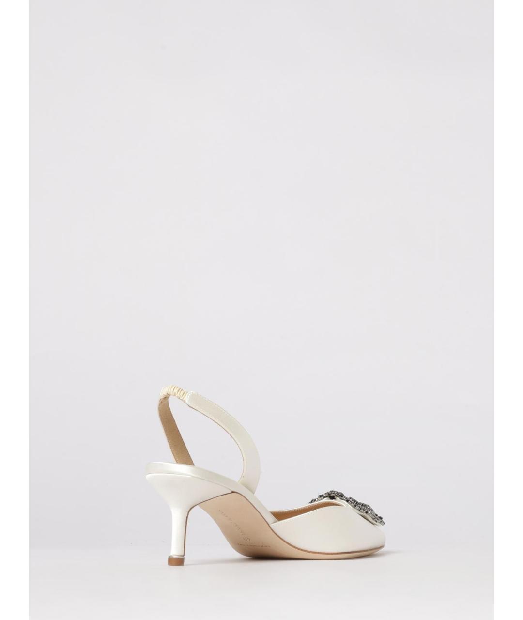 MANOLO BLAHNIK Бежевые текстильные туфли, фото 3