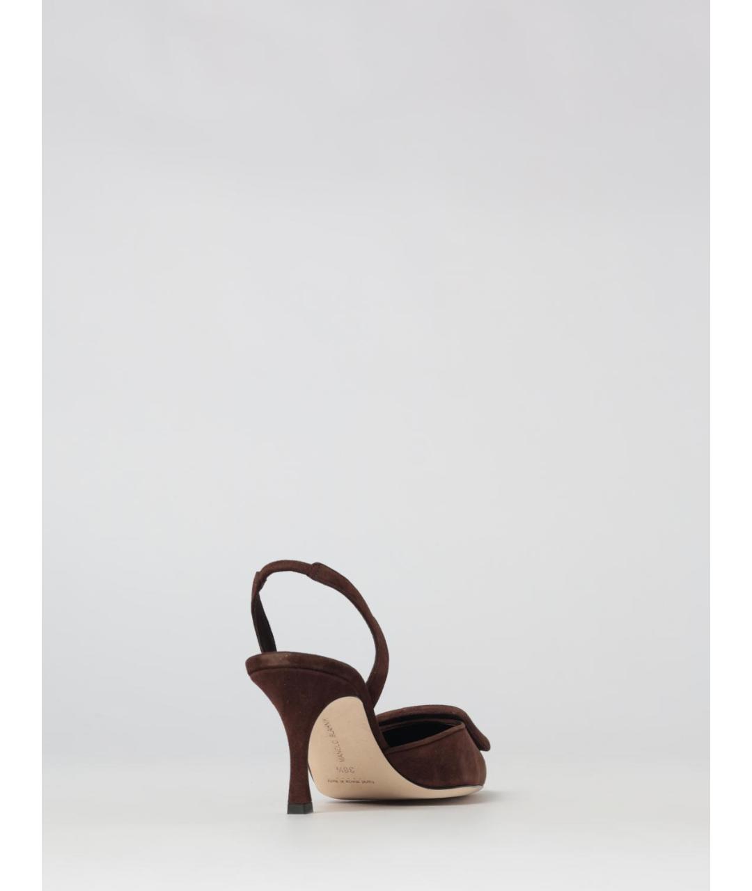 MANOLO BLAHNIK Коричневые замшевые туфли, фото 3