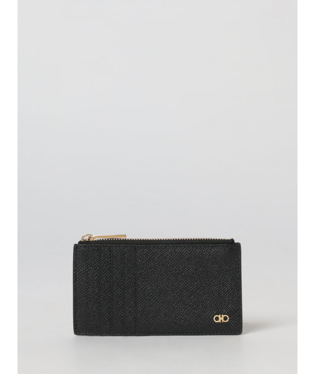 FERRAGAMO Черный кожаный кошелек, фото 4