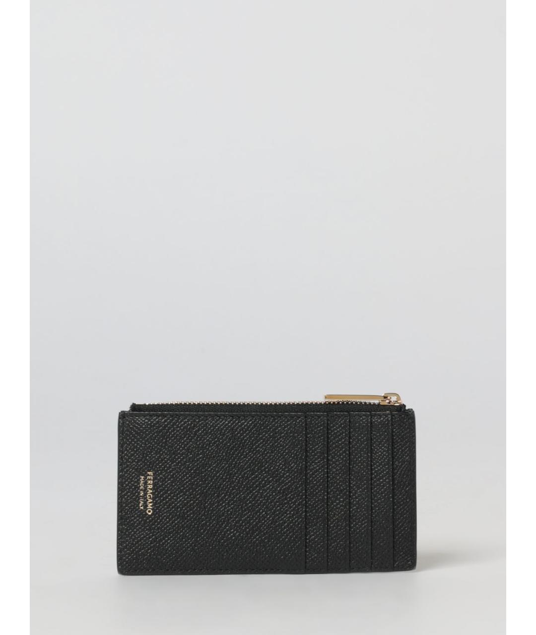 FERRAGAMO Черный кожаный кошелек, фото 2