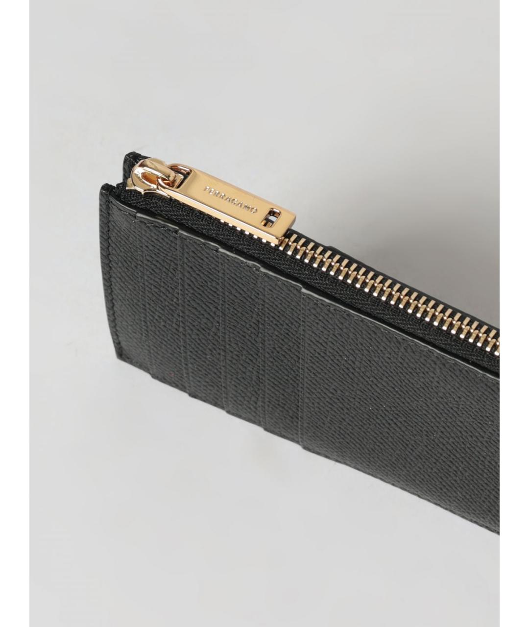 FERRAGAMO Черный кожаный кошелек, фото 3