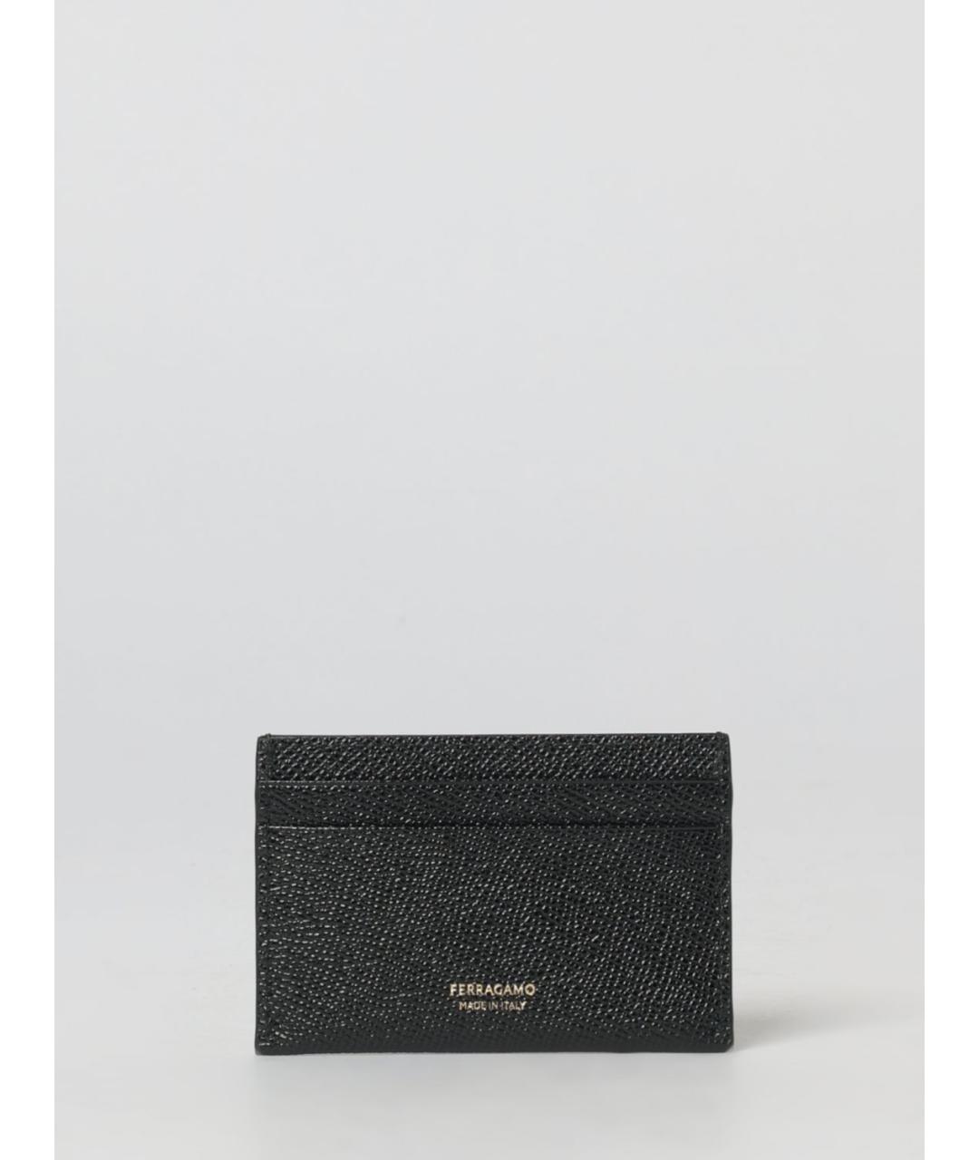 FERRAGAMO Черный кожаный кардхолдер, фото 2