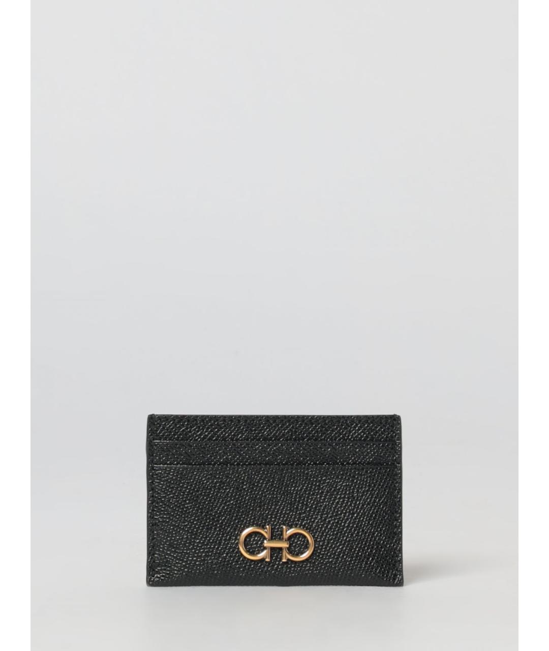 FERRAGAMO Черный кожаный кардхолдер, фото 3