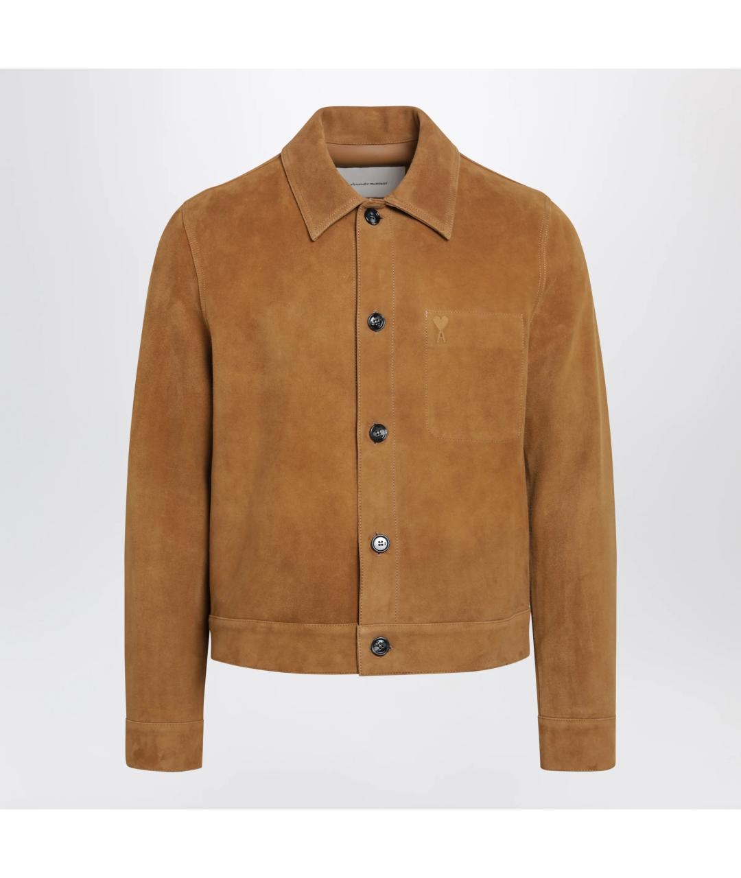 Ami Paris Бежевая замшевая куртка, фото 3