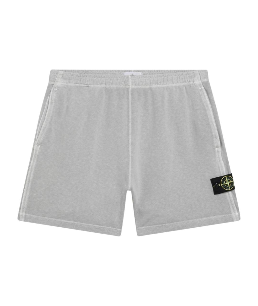 STONE ISLAND Серые хлопковые шорты, фото 1