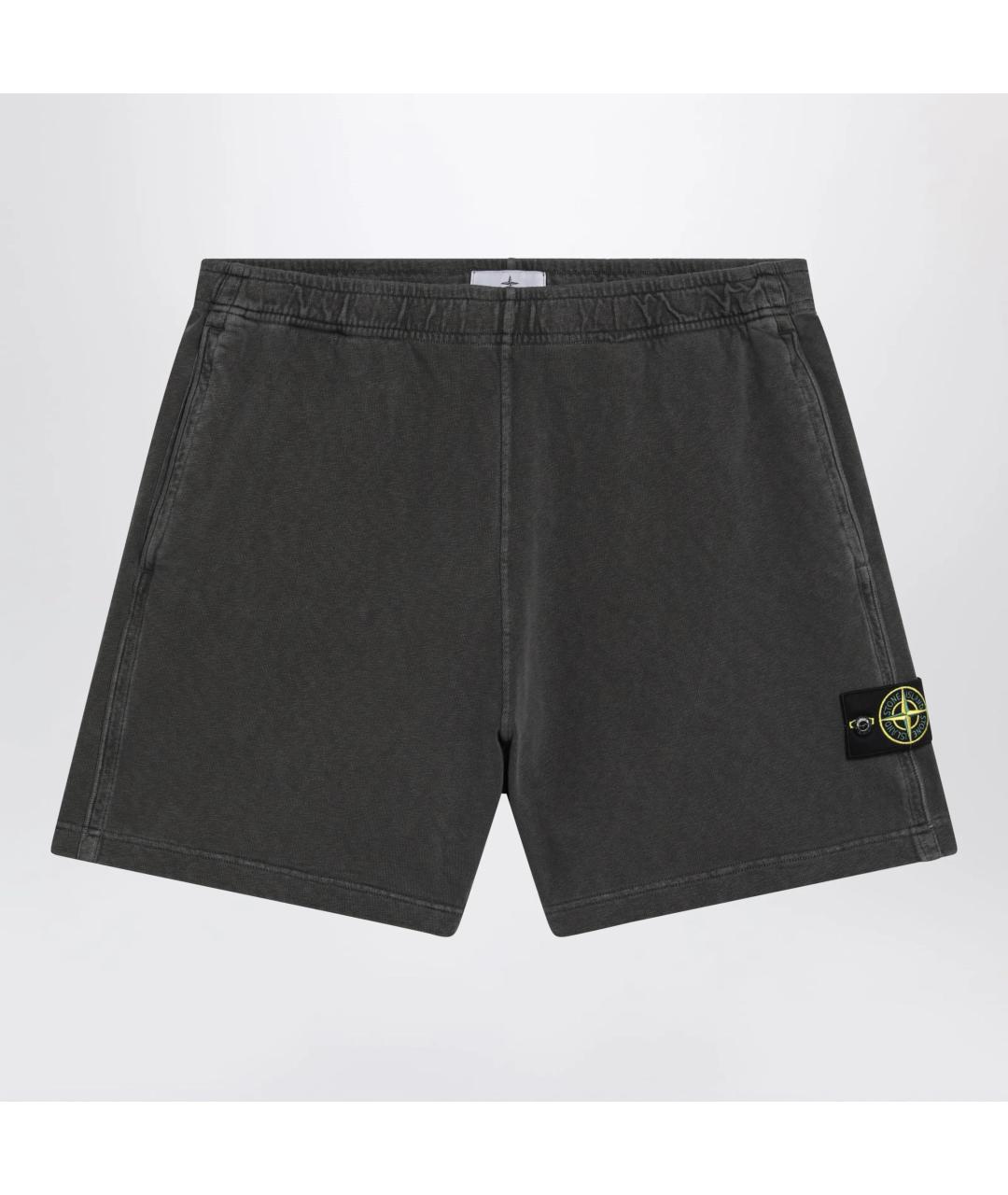 STONE ISLAND Серые хлопковые шорты, фото 3