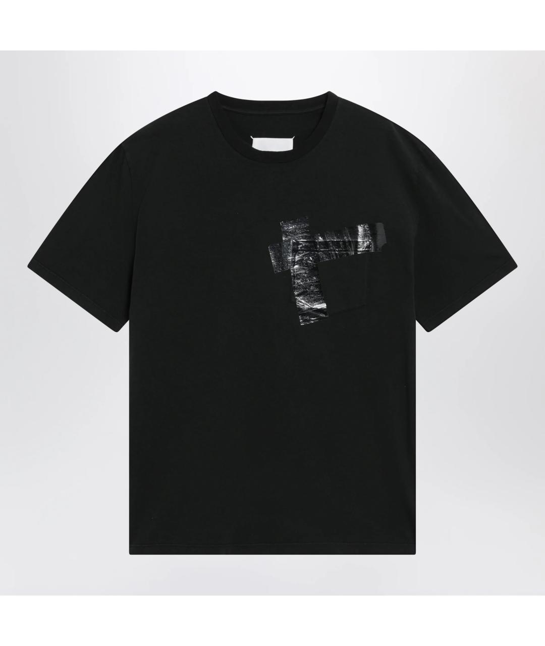 MAISON MARGIELA Черная хлопковая футболка, фото 3