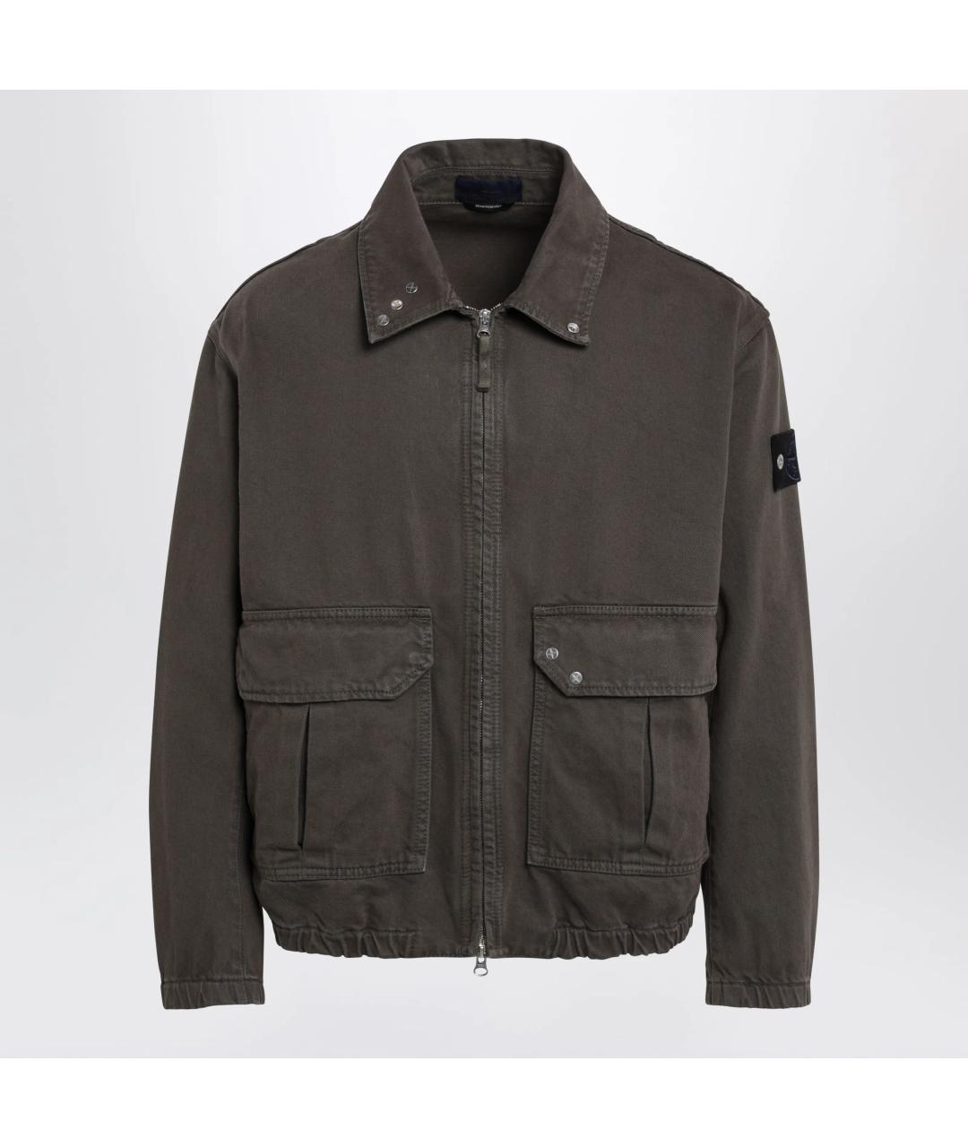 STONE ISLAND Коричневая хлопковая куртка, фото 2