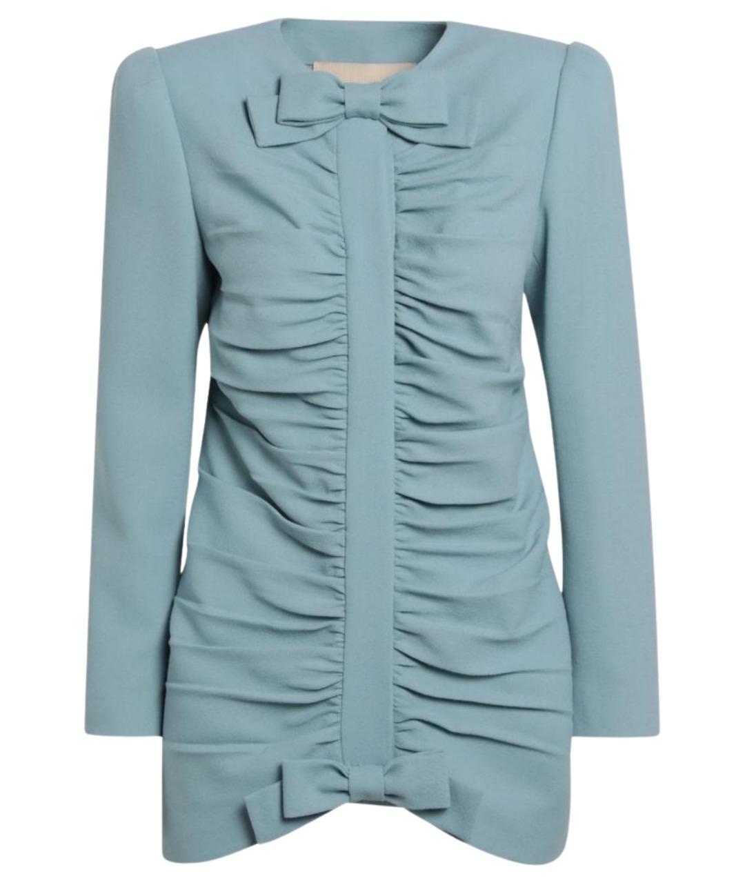 VALENTINO Голубой шерстяной жакет/пиджак, фото 1