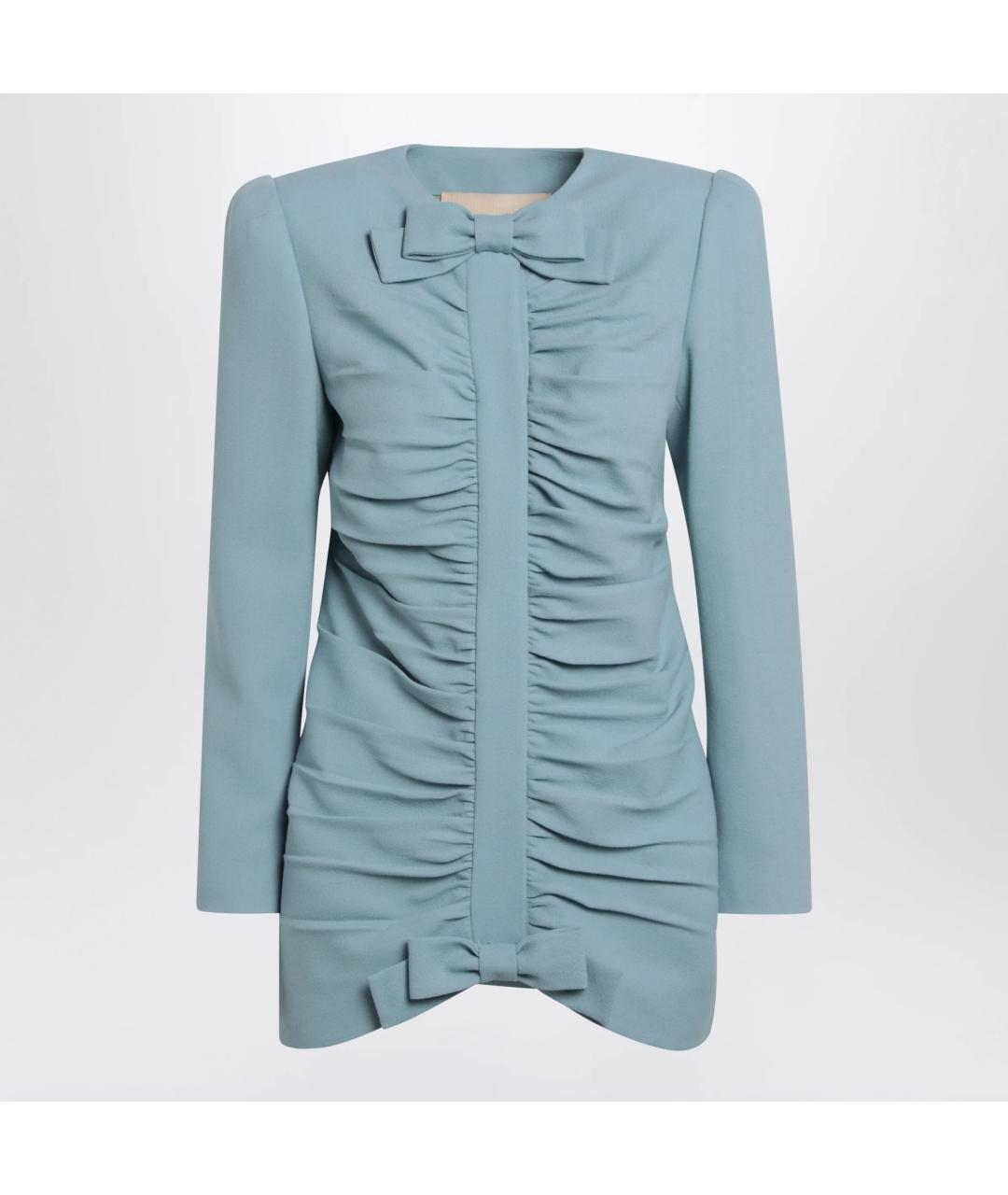 VALENTINO Голубой шерстяной жакет/пиджак, фото 3