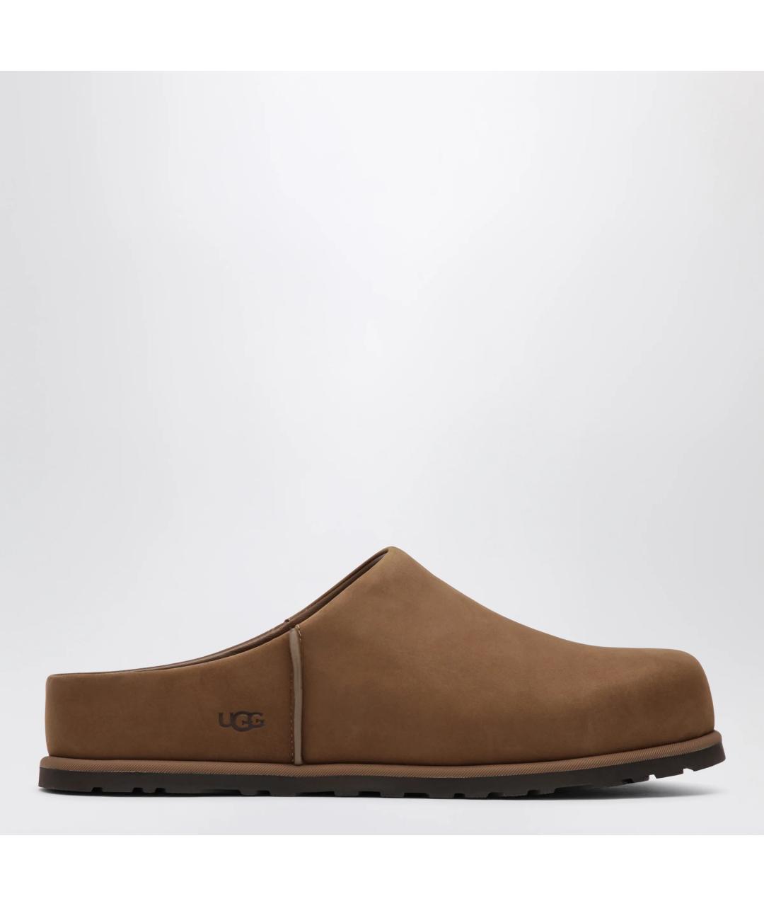 UGG AUSTRALIA Коричневые нубуковые шлепанцы, фото 3