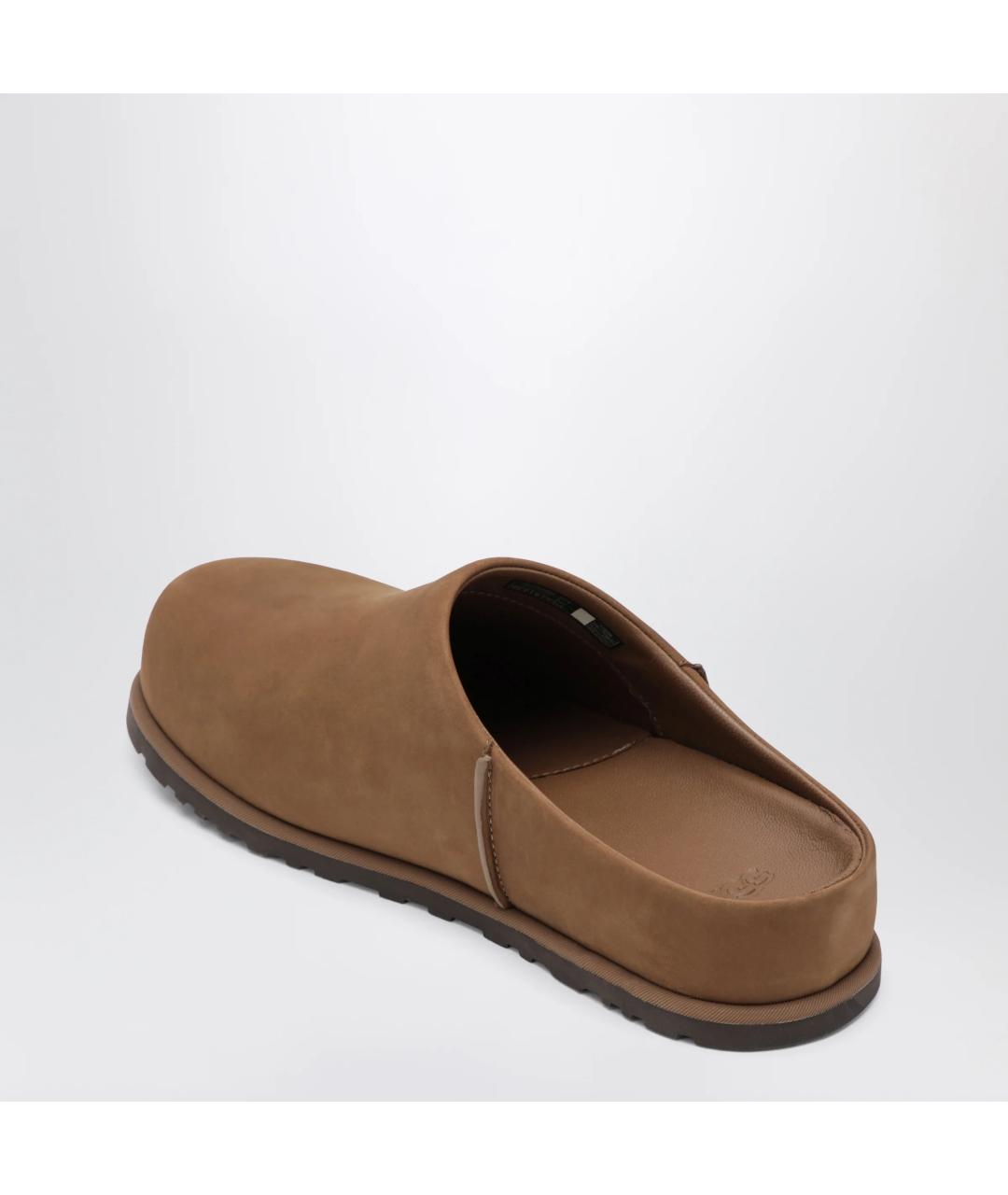 UGG AUSTRALIA Коричневые нубуковые шлепанцы, фото 2