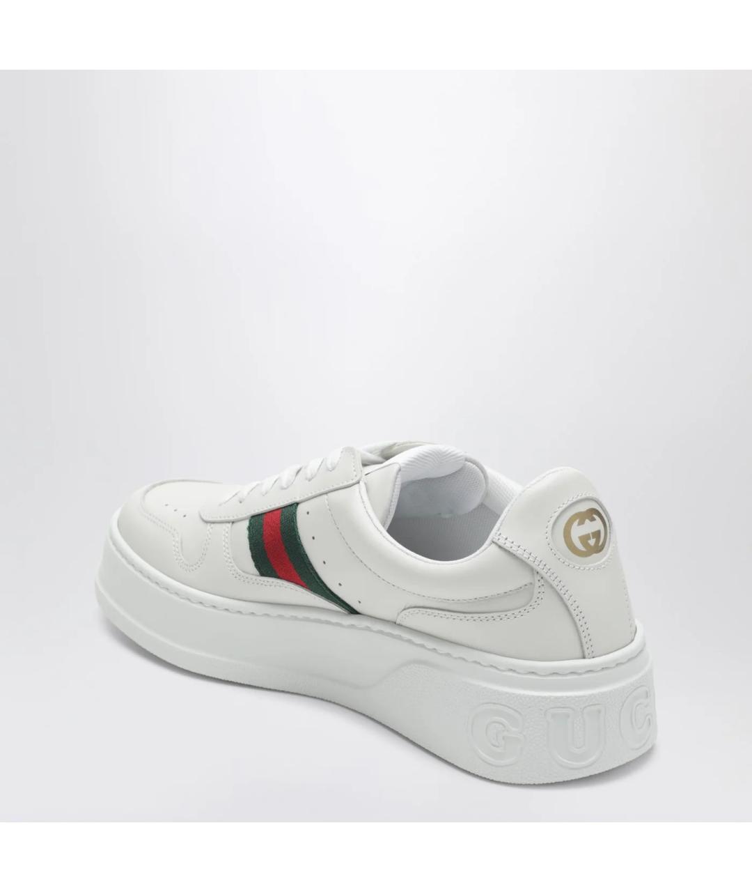 GUCCI Белые кожаные кроссовки, фото 2