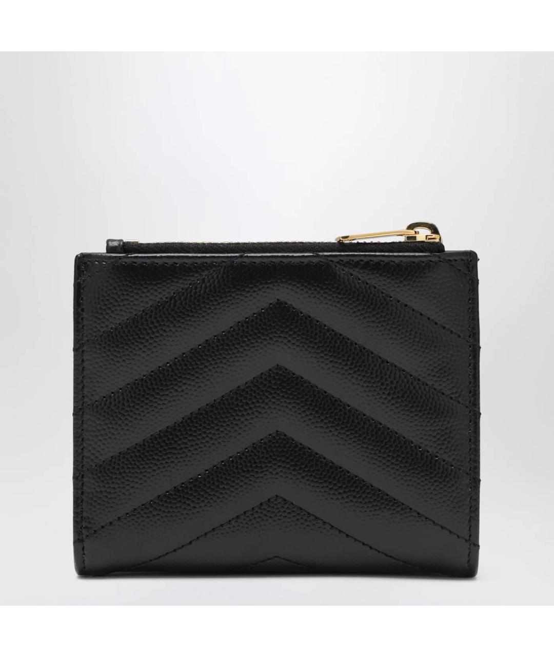 SAINT LAURENT Черный кожаный кошелек, фото 2