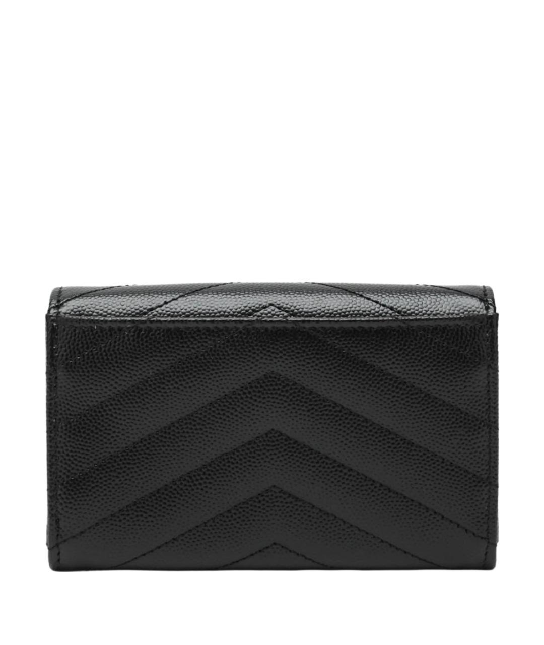 SAINT LAURENT Черный кожаный кошелек, фото 2