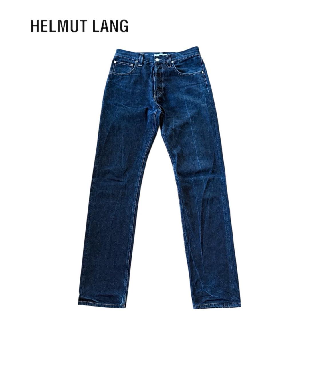 HELMUT LANG Темно-синие хлопковые прямые джинсы, фото 7