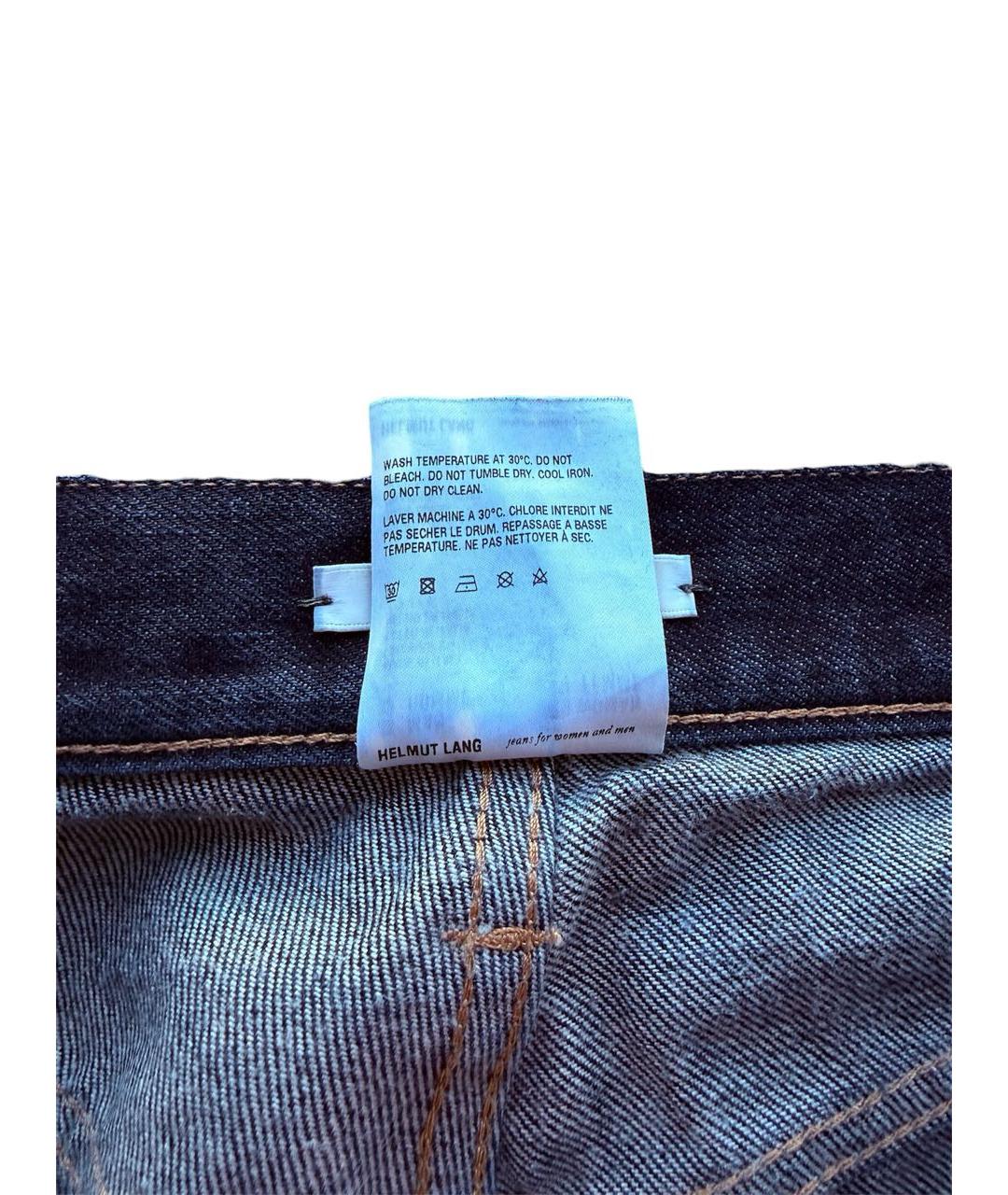 HELMUT LANG Темно-синие хлопковые прямые джинсы, фото 5