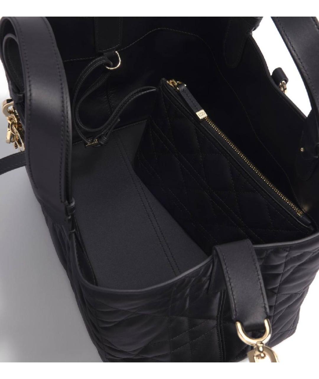 CHRISTIAN DIOR Черная кожаная сумка с короткими ручками, фото 5