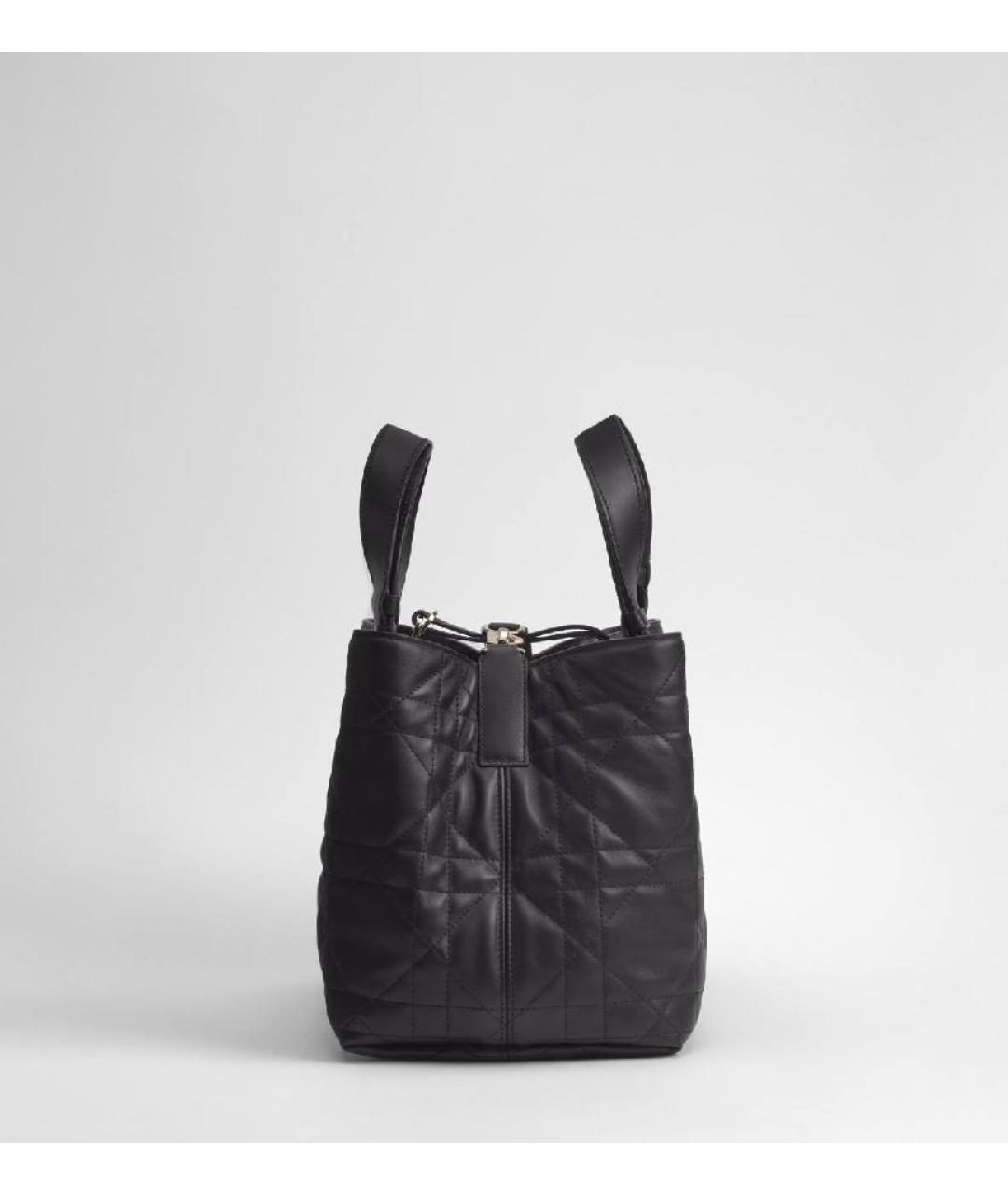 CHRISTIAN DIOR Черная кожаная сумка с короткими ручками, фото 3