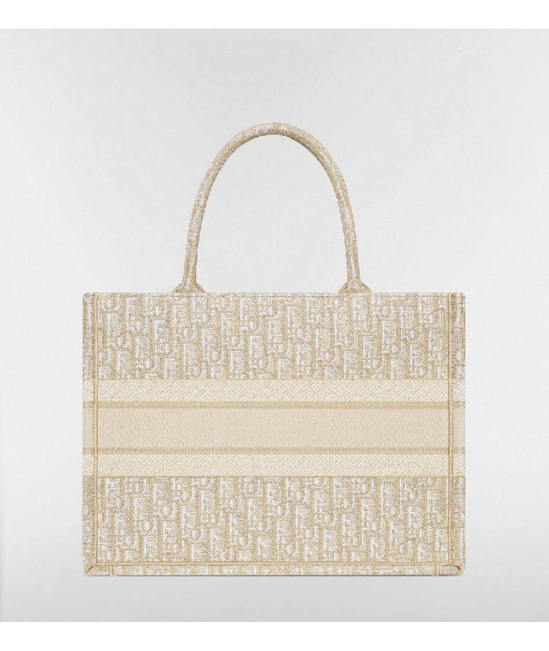 CHRISTIAN DIOR Белая тканевая сумка тоут, фото 4