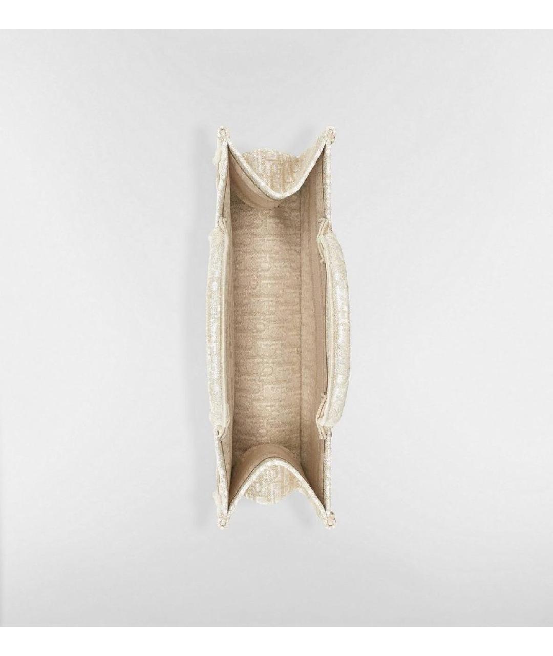 CHRISTIAN DIOR Белая тканевая сумка тоут, фото 5