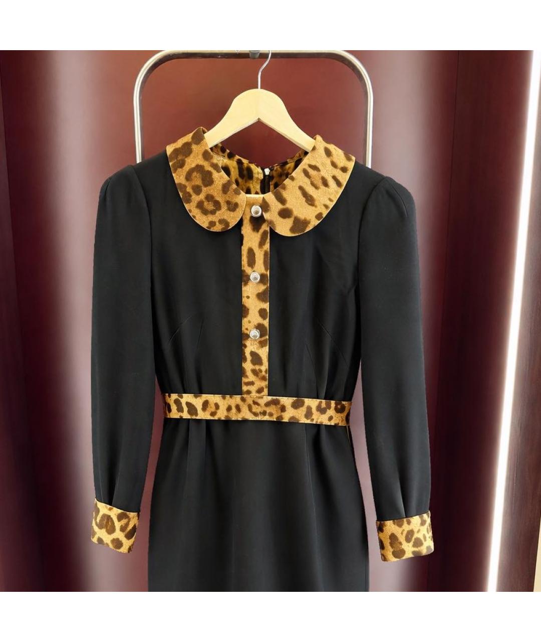 DOLCE&GABBANA Черное шерстяное вечернее платье, фото 3