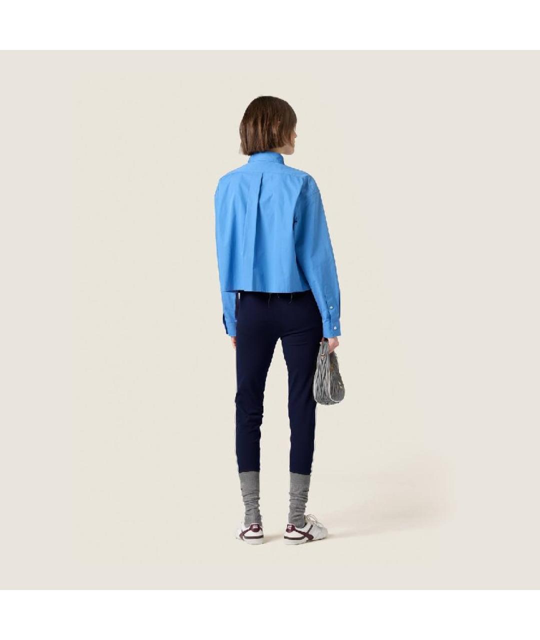 MIU MIU Голубая хлопковая рубашка, фото 4