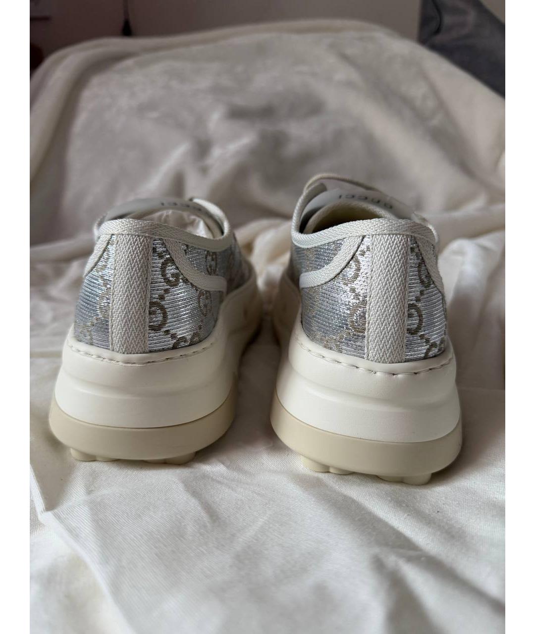GUCCI Серебряные кеды, фото 3