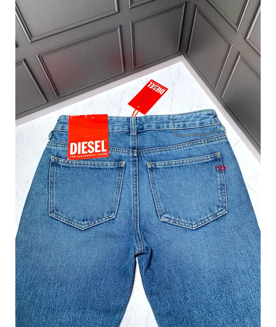DIESEL Синие хлопковые прямые джинсы, фото 4