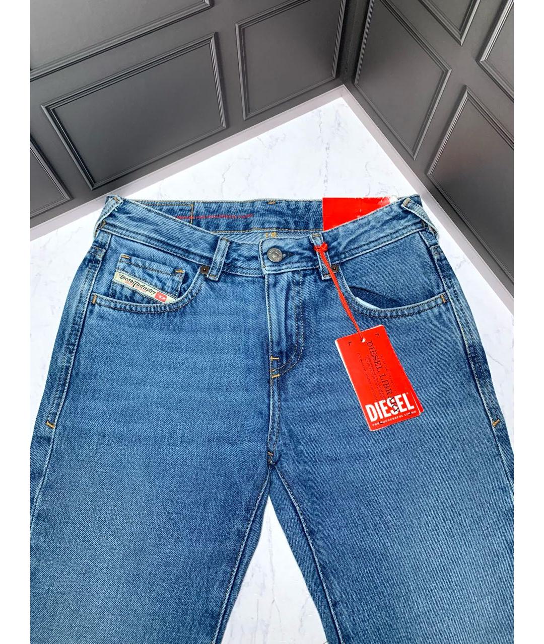 DIESEL Синие хлопковые прямые джинсы, фото 3