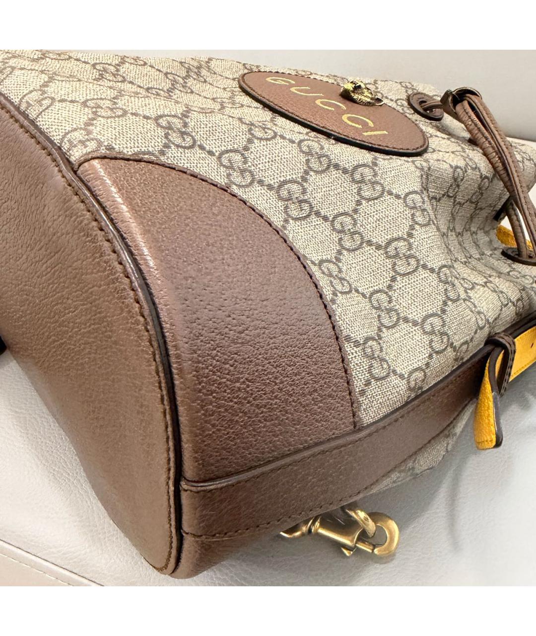 GUCCI Коричневый кожаный рюкзак, фото 7