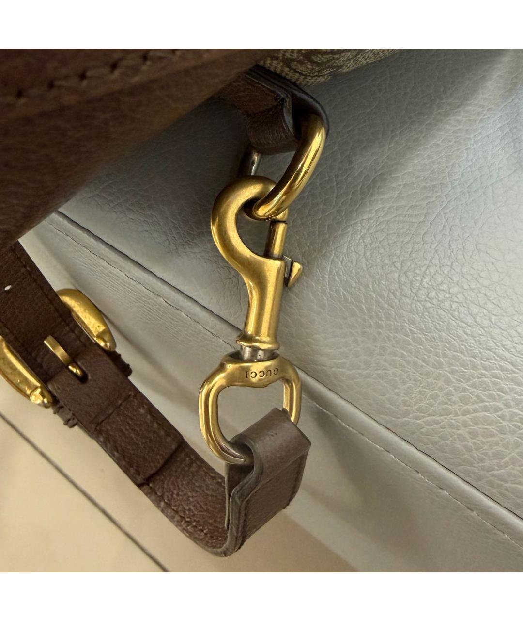 GUCCI Коричневый кожаный рюкзак, фото 8