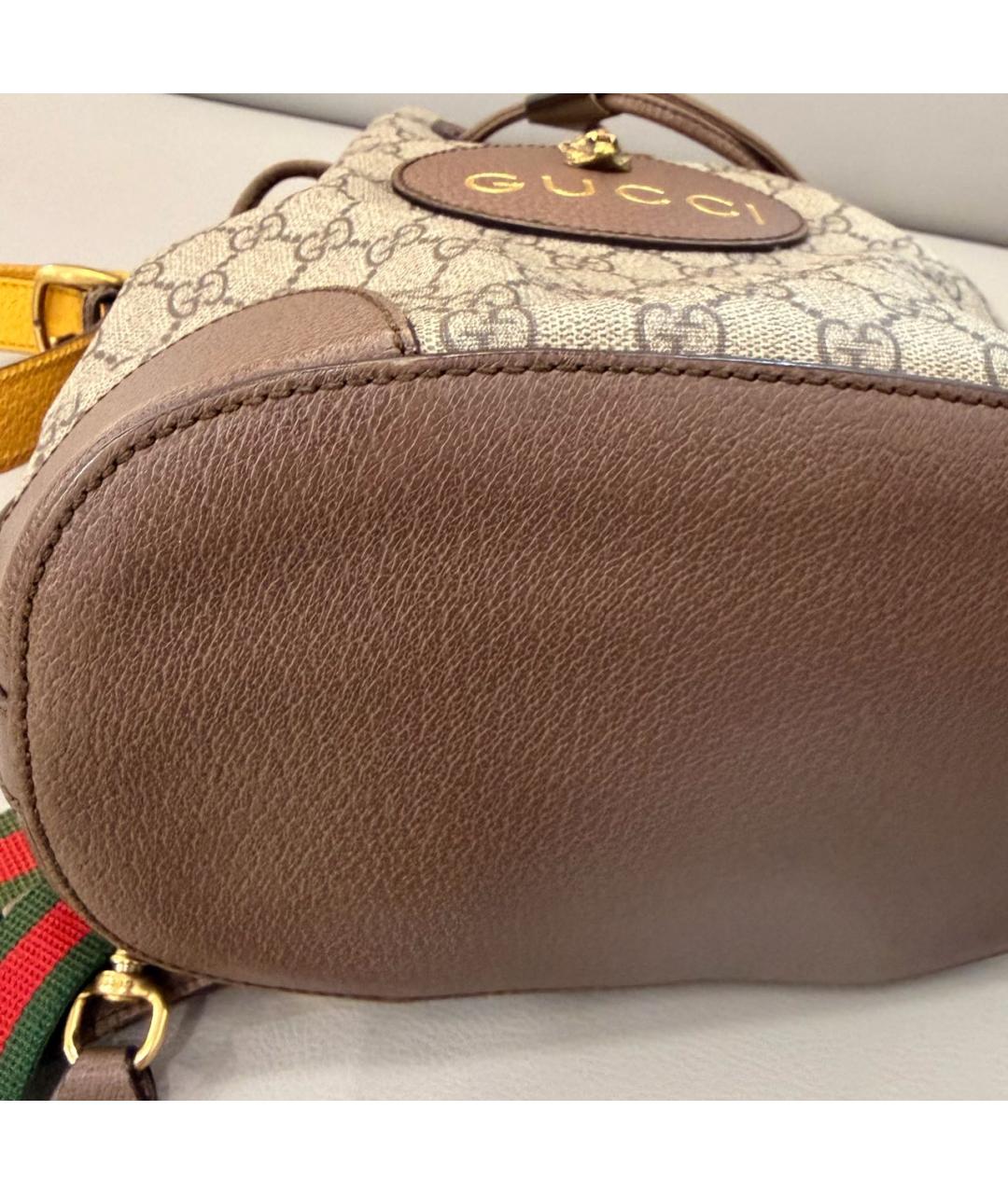 GUCCI Коричневый кожаный рюкзак, фото 6
