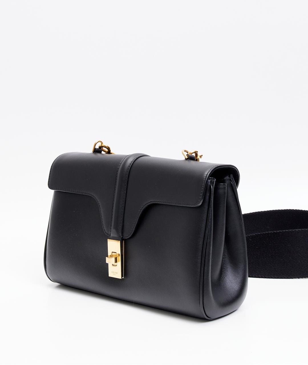 CELINE Черная кожаная сумка через плечо, фото 2