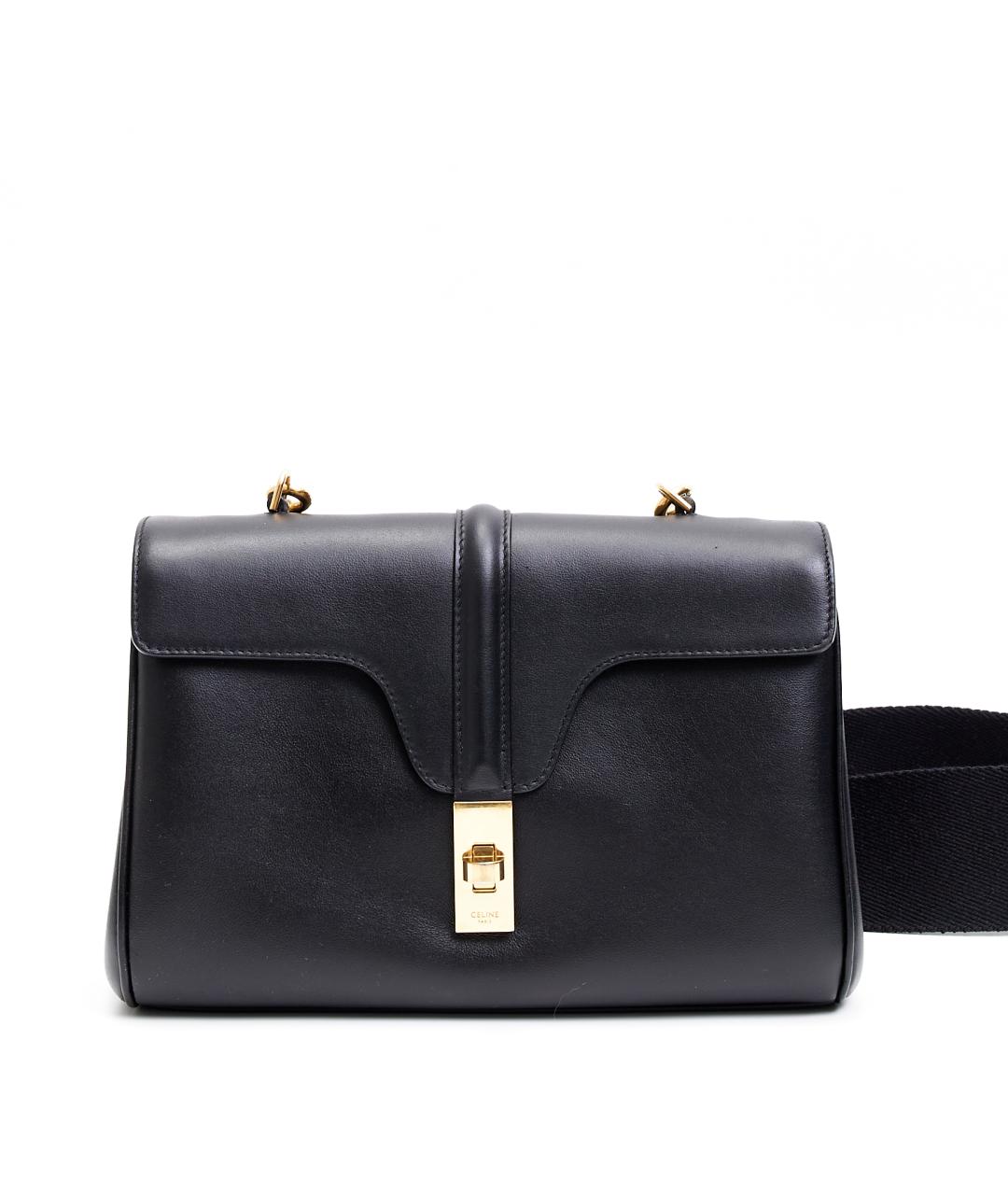 CELINE Черная кожаная сумка через плечо, фото 9