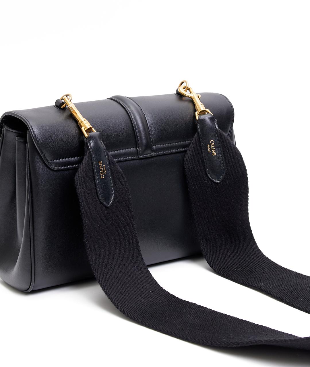 CELINE Черная кожаная сумка через плечо, фото 5