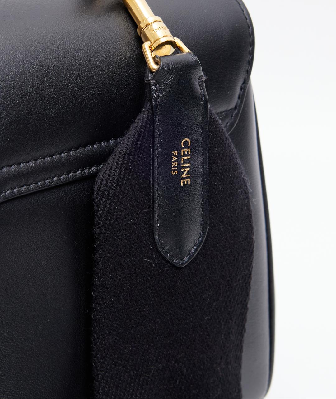 CELINE Черная кожаная сумка через плечо, фото 6