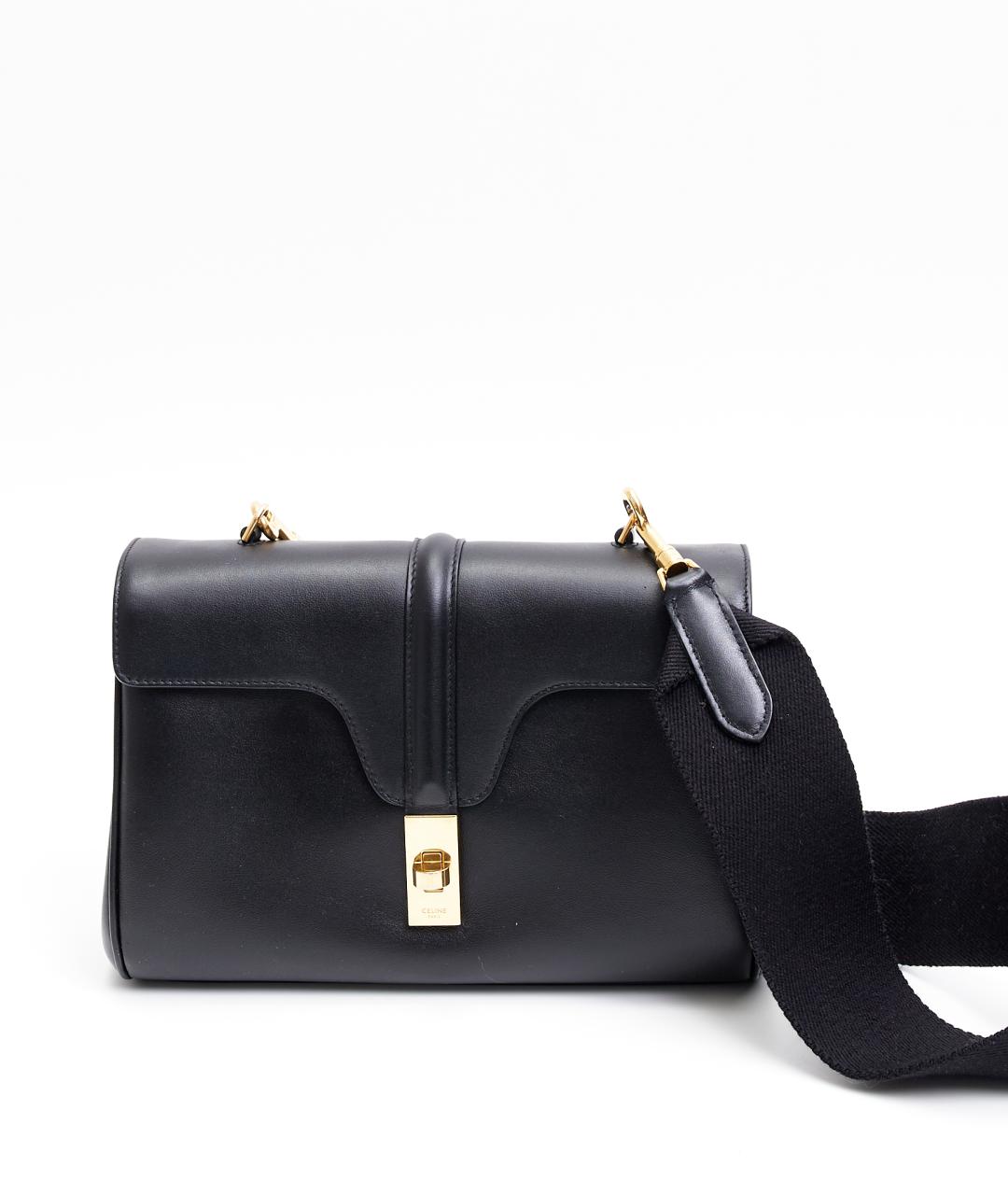 CELINE Черная кожаная сумка через плечо, фото 4