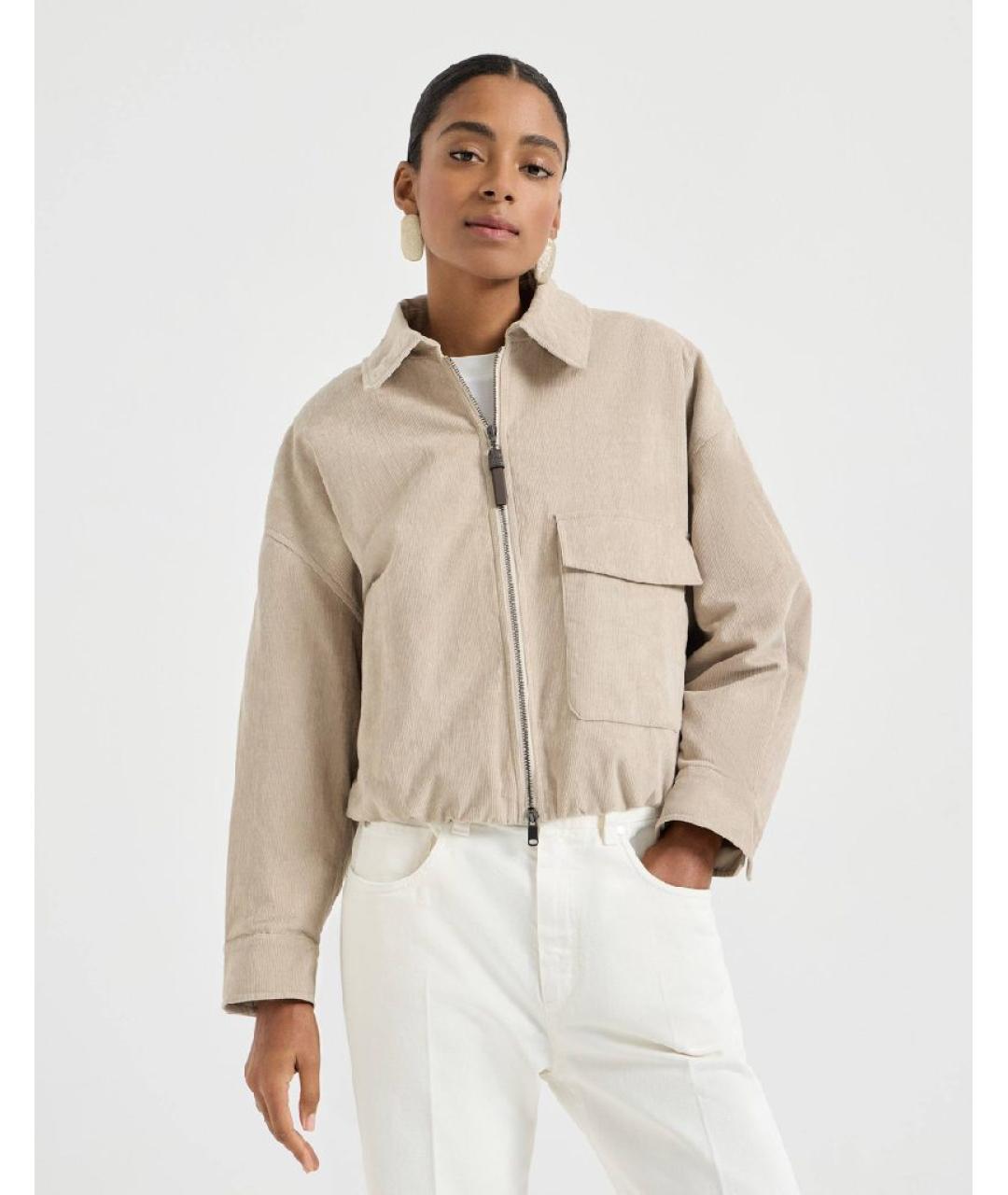 BRUNELLO CUCINELLI Бежевая куртка, фото 4