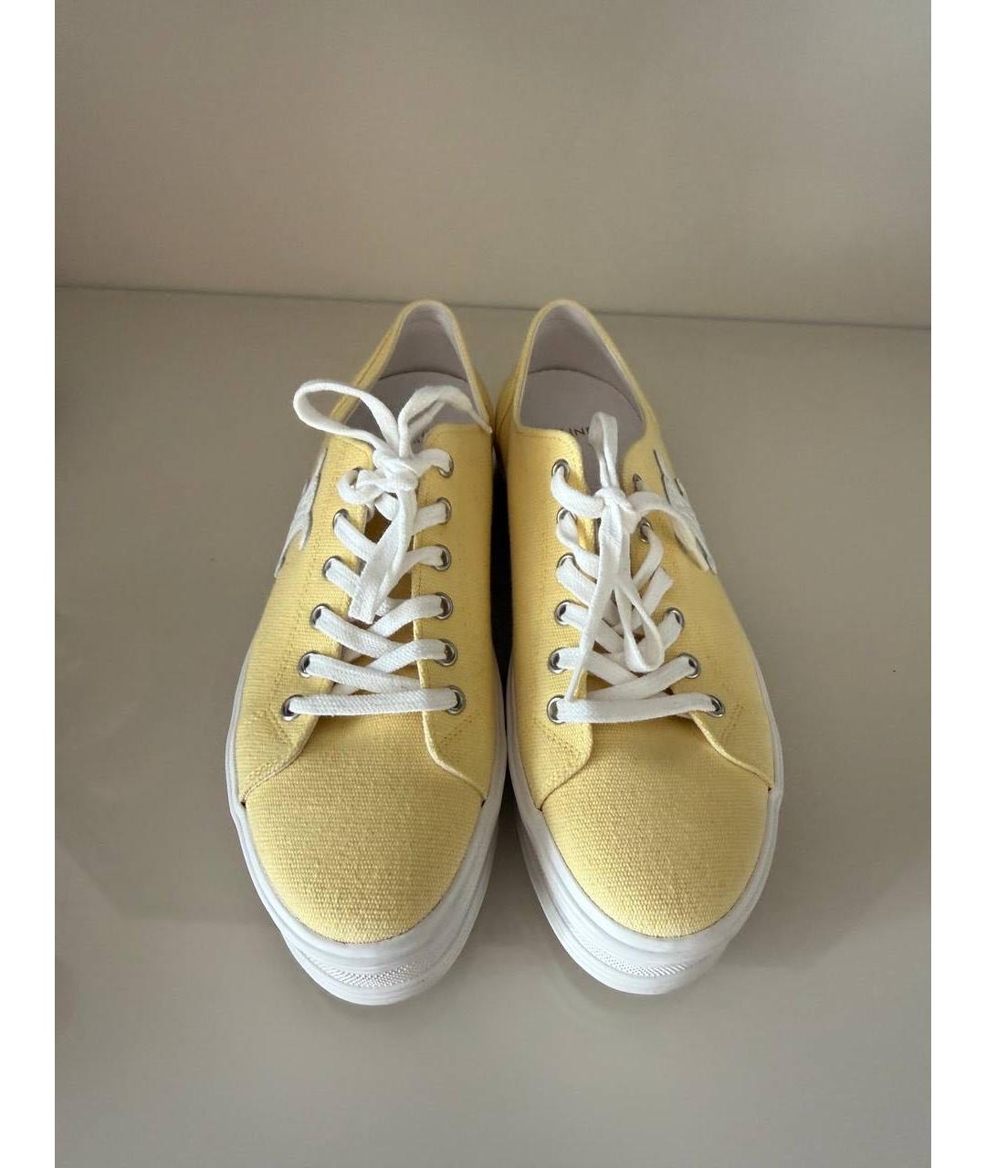 CELINE Желтые текстильные кеды, фото 2