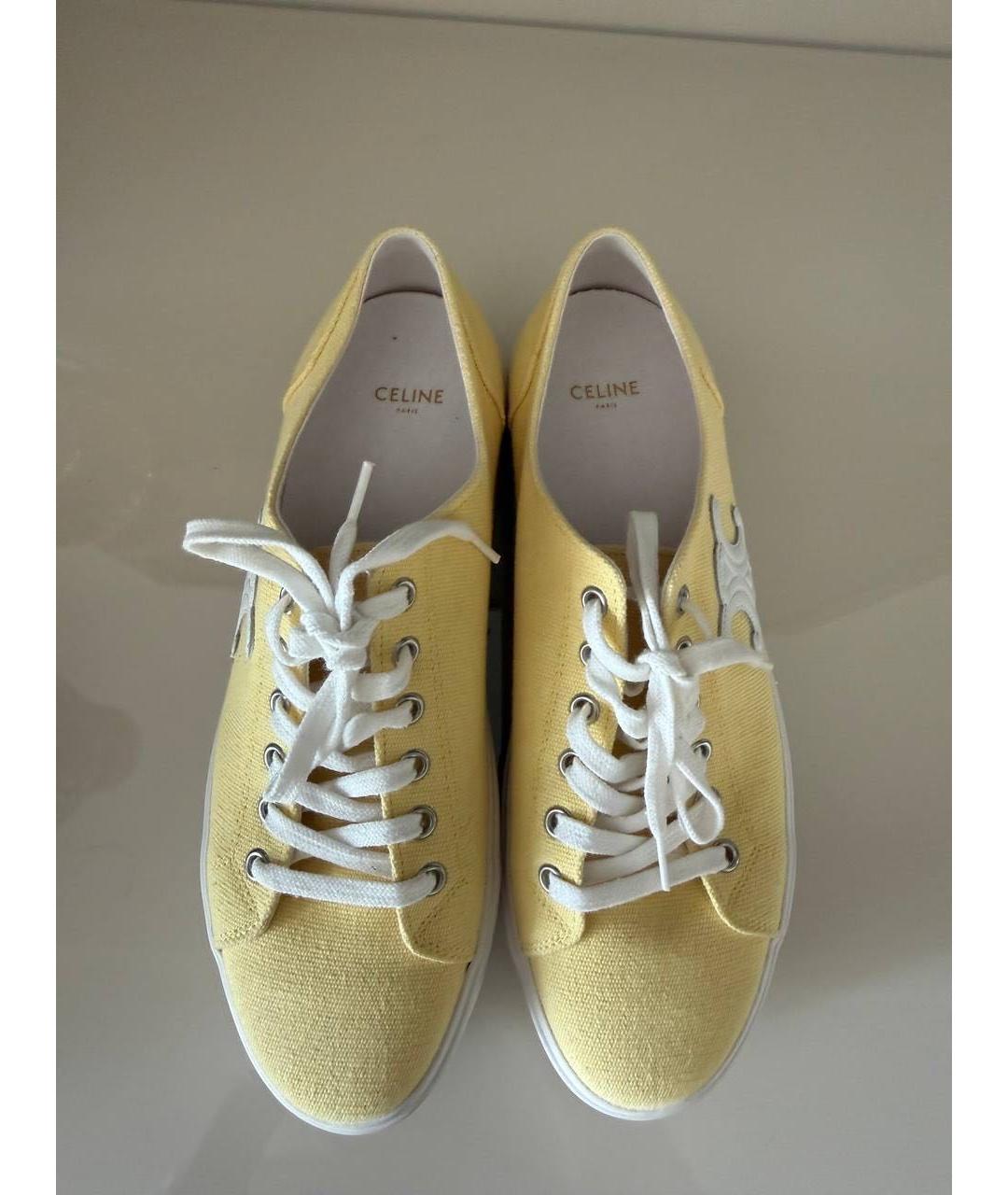 CELINE Желтые текстильные кеды, фото 7
