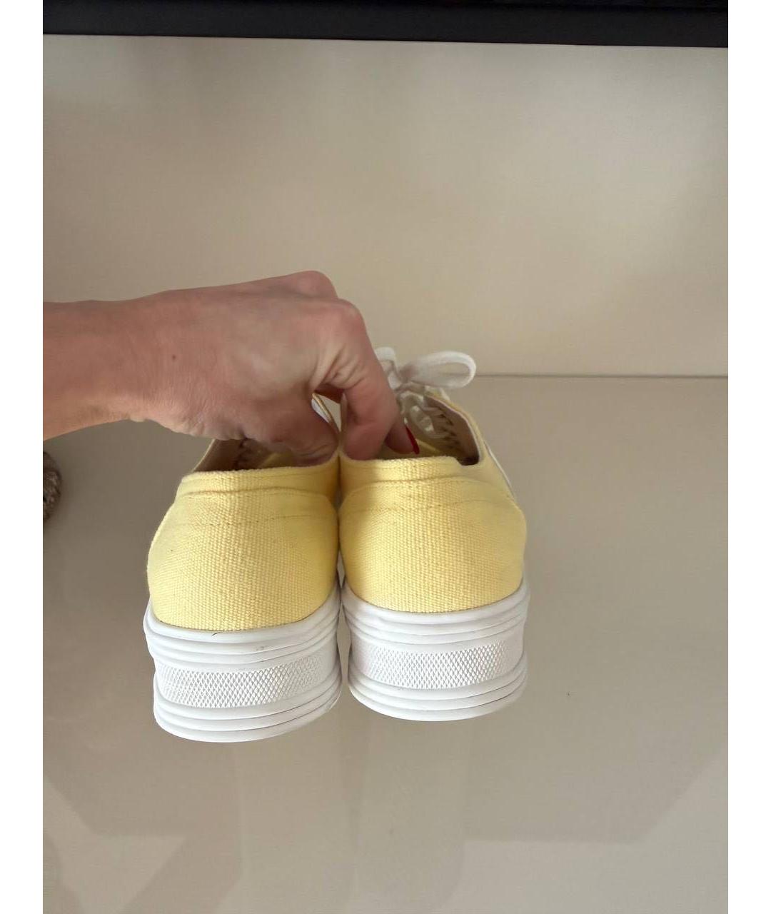 CELINE Желтые текстильные кеды, фото 3