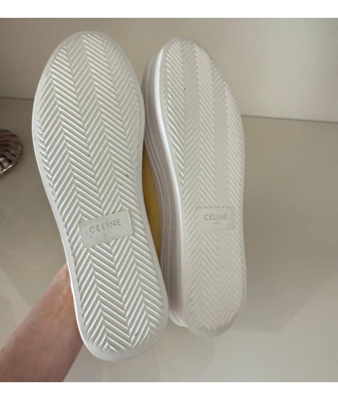 CELINE Желтые текстильные кеды, фото 6