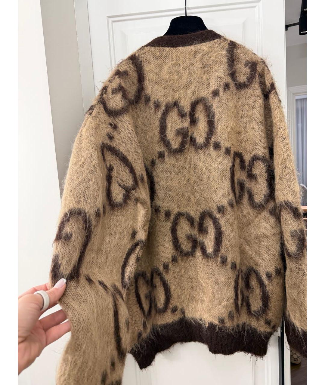 GUCCI Бежевый шерстяной кардиган, фото 3