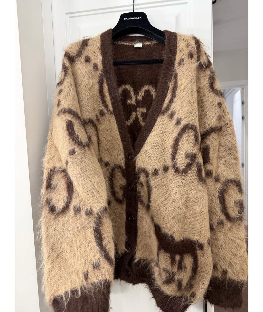 GUCCI Бежевый шерстяной кардиган, фото 2