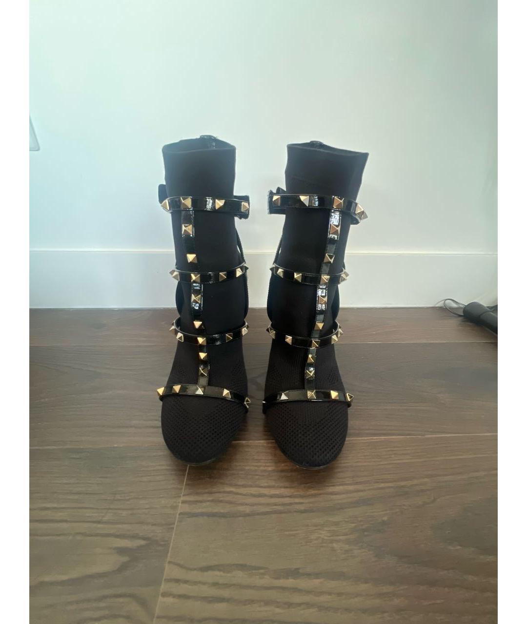 VALENTINO Черные текстильные ботильоны, фото 2