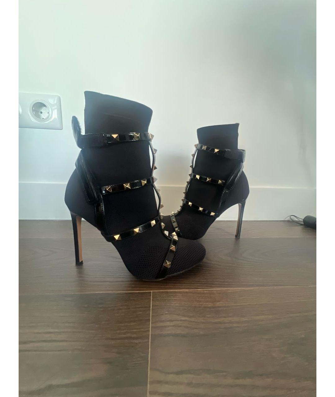 VALENTINO Черные текстильные ботильоны, фото 5