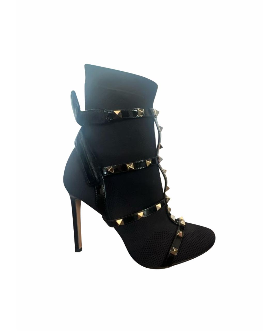 VALENTINO Черные текстильные ботильоны, фото 1