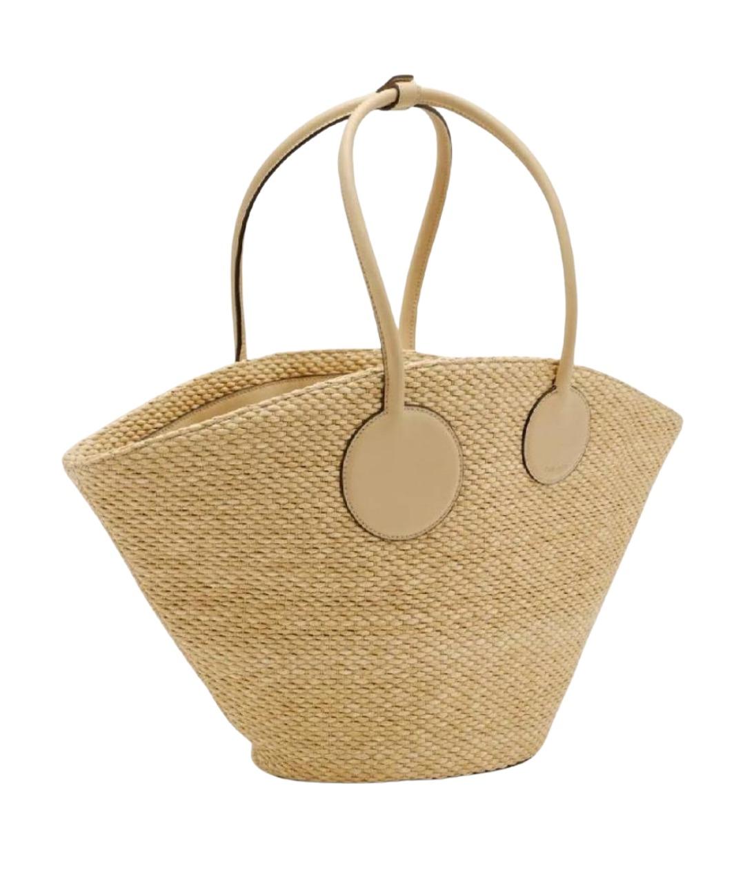 CULT GAIA Бежевая пелетеная пляжная сумка, фото 1